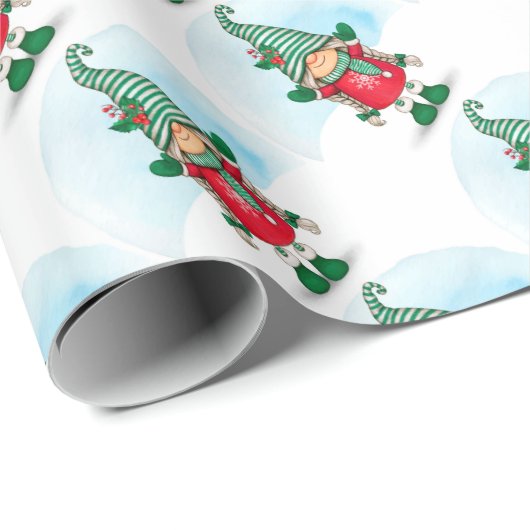 Cute Gnome Cadeaupapier (Rol Hoek)