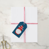 Cute gnome cartoon custom kerstcadeaulabel label cadeaulabel (Met Touw)