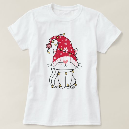 Cute Gnome Cat T-Shirt (Design voorkant)