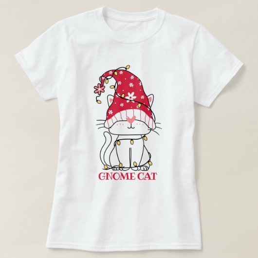 Cute Gnome Cat T-Shirt (Design voorkant)
