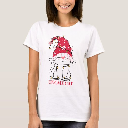Cute Gnome Cat T-Shirt (Voorkant)