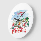 Cute Gnome Celebrance Kerstfeestdag Grote Klok (Hoek)