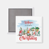 Cute Gnome Celebrance Kerstfeestdag Magneet (Voorkant / Achterkant)