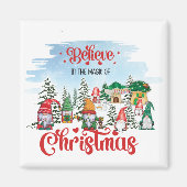 Cute Gnome Celebrance Kerstfeestdag Magneet (Voorkant)