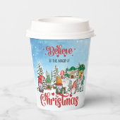 Cute Gnome Celebrance Kerstfeestdag Papieren Bekers (Achterkant)