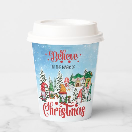 Cute Gnome Celebrance Kerstfeestdag Papieren Bekers (Voorkant)