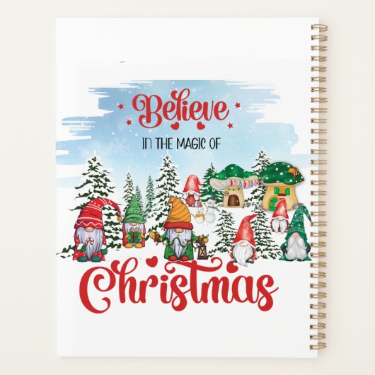 Cute Gnome Celebrance Kerstfeestdag Planner (Achterkant)
