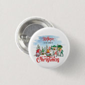 Cute Gnome Celebrance Kerstfeestdag Ronde Button 3,2 Cm (Voorkant /achterkant)