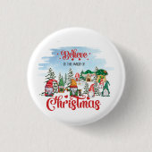 Cute Gnome Celebrance Kerstfeestdag Ronde Button 3,2 Cm (Voorkant)
