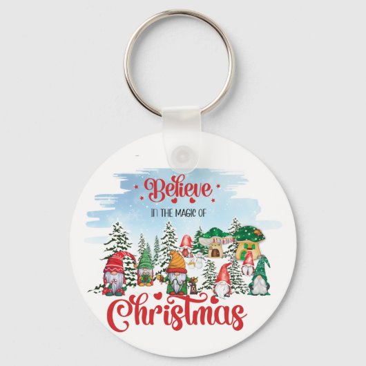 Cute Gnome Celebrance Kerstfeestdag Sleutelhanger (Voorkant)