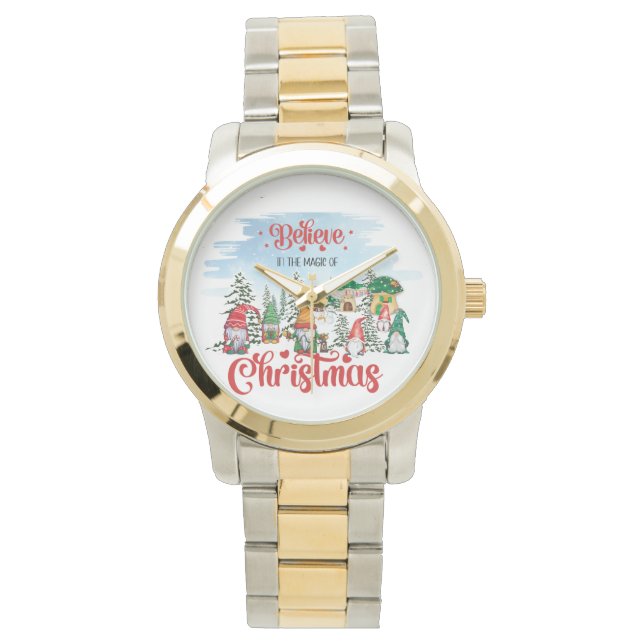 Cute Gnome Celebrating Christmas Holiday Horloge (Voorkant)