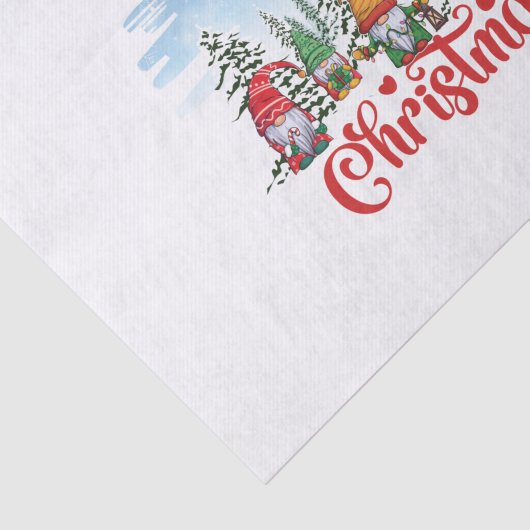 Cute Gnome Celebrating Christmas Holiday Tissuepapier (Detail)