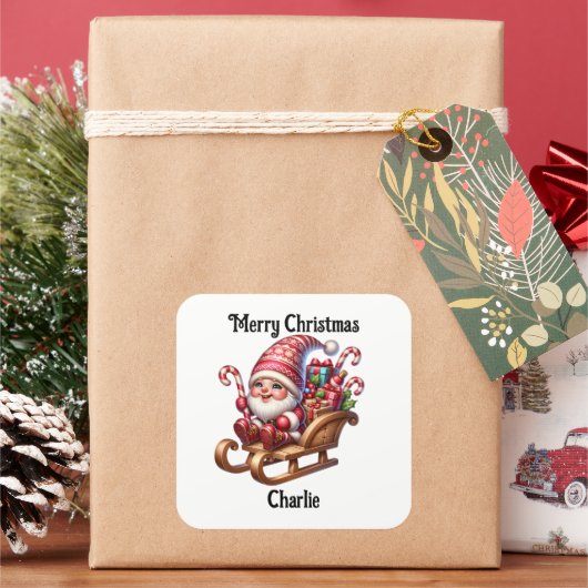 Cute gnome Christmas holiday Sticker (Feestdagen)