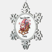 Cute gnome Christmas Snowflake Framed Ornament (Rechts)