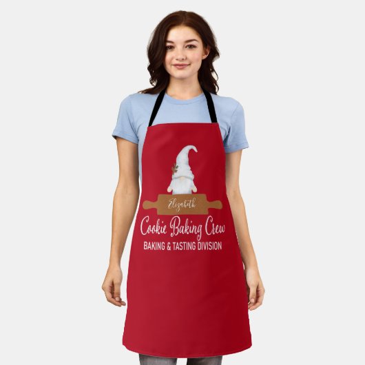 Cute Gnome Cookie Baking Crew Kerstgeschort Schort (Gedragen)