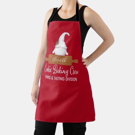 Cute Gnome Cookie Baking Crew Kerstgeschort Schort (Insitu)