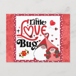 Cute Gnome Couple Love Bug Ladybug Valentijns Briefkaart