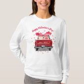 Cute Gnome Couple Pink Heart Happy Valentijnsdag T-shirt (Voorkant)