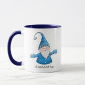 Cute Gnome Custom Blue Kerstmis Mok (Links)