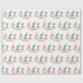 Cute Gnome Custom Kerstmis Cadeaupapier (Vlak)