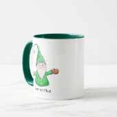 Cute Gnome Custom Name Green kerst Mok (Voorkant links)