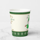 Cute Gnome Custom Name Green kerst Papieren Bekers (Links)