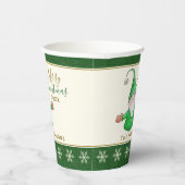 Cute Gnome Custom Name Green kerst Papieren Bekers (Rechts)