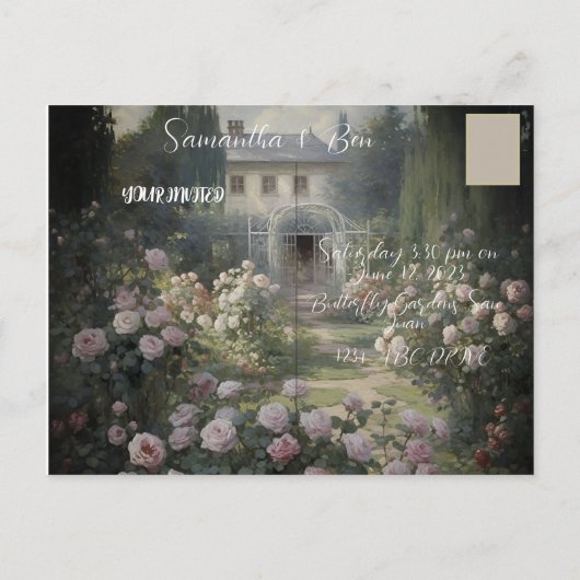 Cute Gnome die getrouwd is Aankondigingskaart (Achterkant)