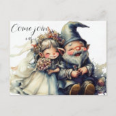 Cute Gnome die getrouwd is Aankondigingskaart (Voorkant)