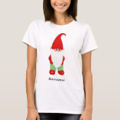 Cute Gnome Dpress in Green en Red T-shirt (Voorkant)