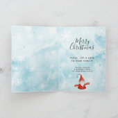 Cute Gnome Elegant Blue Red Merry kerst Feestdagen Kaart (Binnen)