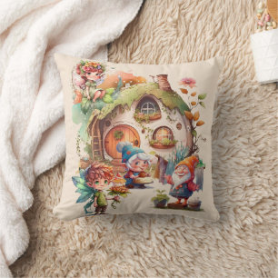 Cute Gnome En Fee Wegwerp Kussen   Wonderland