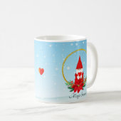 Cute Gnome en kerstmis op Light Blue Coff Koffiemok (Voorkant rechts)