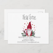 Cute Gnome Feestdagen New Address Aankondigingskaart (Voorkant / Achterkant)