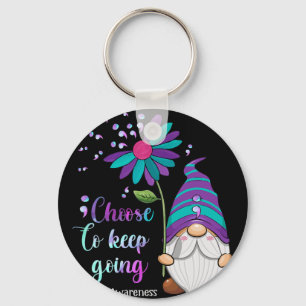 Cute Gnome Flower Suicide Prevention Awareness Mon Sleutelhanger