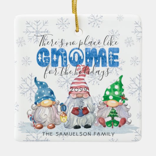 Cute GNOME for the FEESTDAGEN Family Photo Keramisch Ornament (Voorkant)