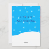 Cute Gnome Fox Snowflakes Blue Merry Kerstry Feestdagenkaart (Achterkant)