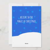 Cute Gnome Fox Snowflakes Merry Kerstry Feestdagenkaart (Achterkant)