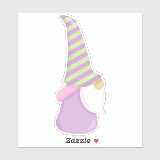 Cute Gnome, Garden Gnome, Little Gnome, Beard, Pet Sticker (Vel)