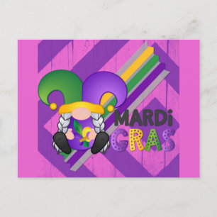 Cute Gnome Happy Mardi Gras Briefkaart