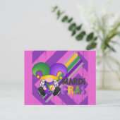 Cute Gnome Happy Mardi Gras Briefkaart (Staand voorkant)