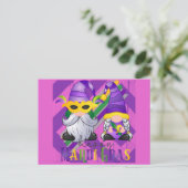 Cute Gnome Happy Mardi Gras Briefkaart (Staand voorkant)