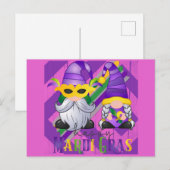 Cute Gnome Happy Mardi Gras Briefkaart (Voorkant / Achterkant)