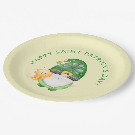 Cute Gnome Happy Saint Patricks Day Party Papieren Bordje (Gekanteld)