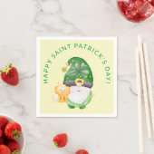 Cute Gnome Happy Saint Patricks Day Party Servet (Insitu)