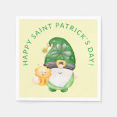 Cute Gnome Happy Saint Patricks Day Party Servet (Voorkant)