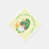 Cute Gnome Happy Saint Patricks Day Party Servet (Hoek)