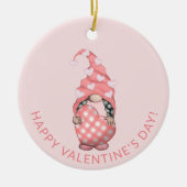 Cute Gnome Happy Valentines Day Keramisch Ornament (Voorkant)