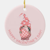 Cute Gnome Happy Valentines Day Keramisch Ornament (Achterkant)