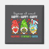 Cute Gnome Happy Valentines St Patricks Easter Hol Magneet (Voorkant)